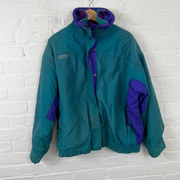 Columbia Jackets & Blazers - Columbia Women's Full Zip Windbreaker Jackets Long Sleeve Green/Purple Size XL